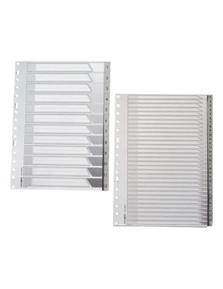 Juego indices separadores 1-12 16 anillas DIN A4 vertical