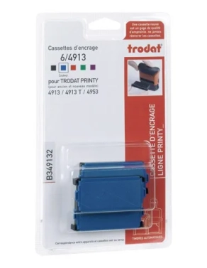 Blister 3 almohadillas 4913 tinta azul Trodat