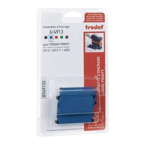 Blister 3 almohadillas 4913 tinta azul Trodat