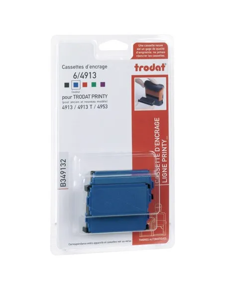 Blister 3 almohadillas 4913 tinta azul Trodat