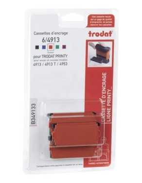 Blister 3 almohadillas 4913 tinta roja Trodat