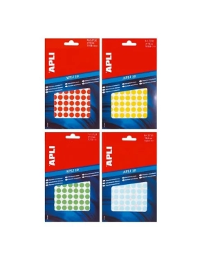 Bolsa 8 hojas 320 etiquetas autoadhesivas 19 mm rojas Apli 10