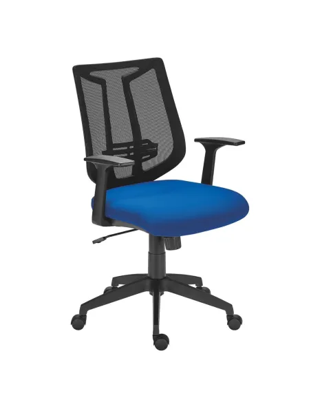 Silla oficina Tiloa respaldo malla azul sincro