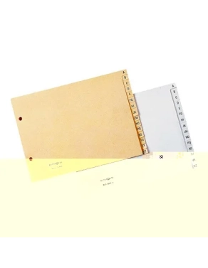 Indice alfabetico cartulina