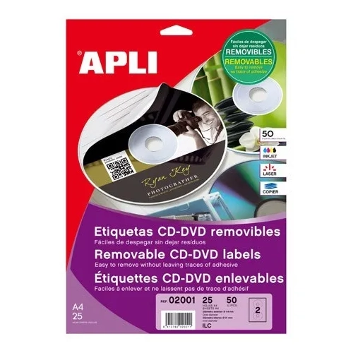 50 etiqueta autoadhesivas CD Apli