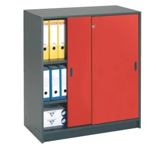 Armario madera 100x90 cm antracita puerta corredera cerezo