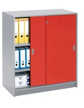 Armario madera 100x90 cm gris puerta corredera cerezo