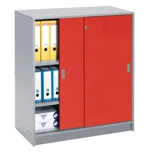 Armario madera 100x90 cm gris puerta corredera cerezo