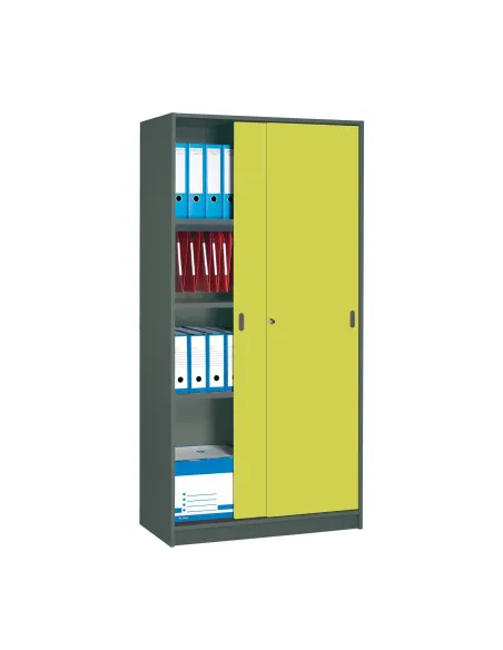 Armario madera 180x90 cm antracita puerta corredera  kiwi