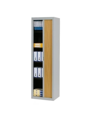 Armario metalico persiana desmontable 200x60 aluminio/haya