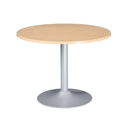 Mesa redonda 100 haya pata metálica columna color aluminio