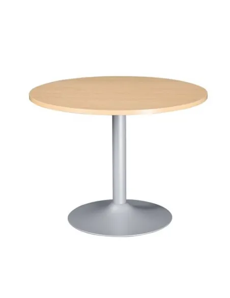 Mesa redonda 100 haya pata metálica columna color aluminio