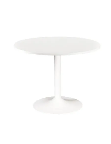 Mesa redonda 100 blanca pata metálica columna color blanca