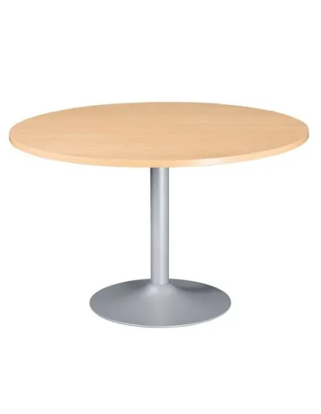 Mesa redonda 120 haya pata metálica columna color aluminio