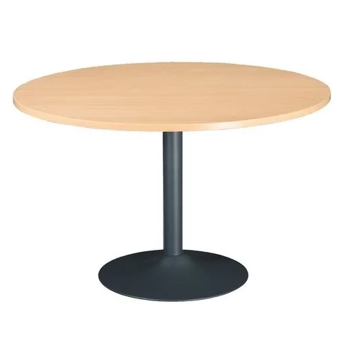 Mesa redonda 120 haya pata metálica columna color antracita