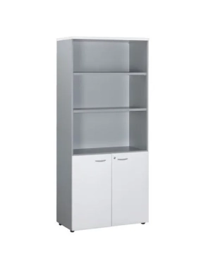 Biblioteca alta squadra blanco