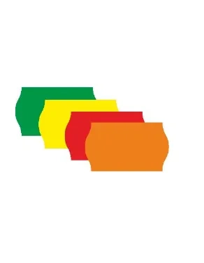 Caja 40 rollos etiquetas ovaladas 26x16mm naranja