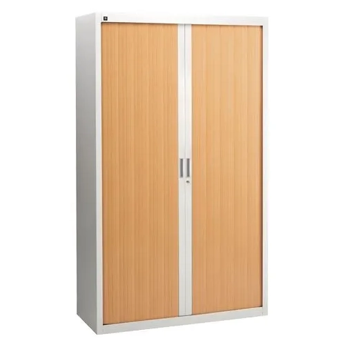 Armario metalico puertas persiana 200x120 gris puertas haya