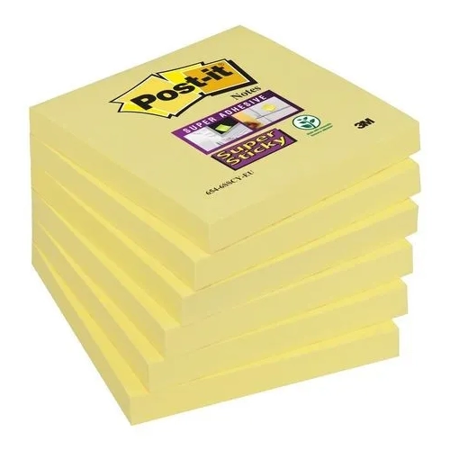 Bloc notas adhesivas Post-it amarillo 76x76 supersticky