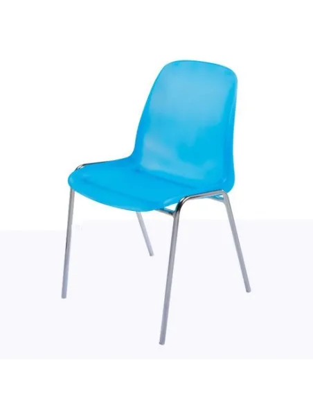 Silla plástica ignifuga estandar coque translucida azul