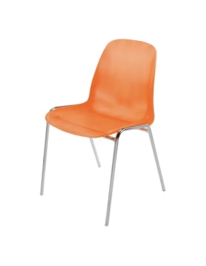 Silla plástica ignifuga estandar coque translucida naranja