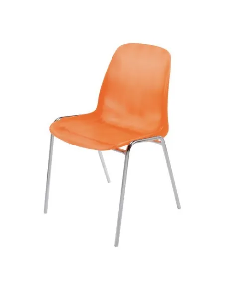 Silla plástica ignifuga estandar coque translucida naranja