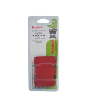 Blister 3 almohadillas 4912 tinta roja Trodat