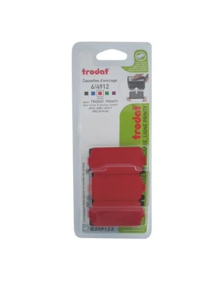 Blister 3 almohadillas 4912 tinta roja Trodat