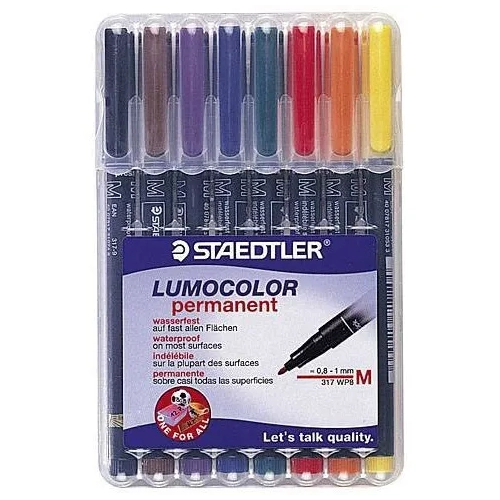 Estuche 8 rotuladores perm. Staedtler Lumocolor 0,6mm