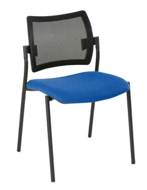 Silla yota respaldo Malla patas Negras asiento azul