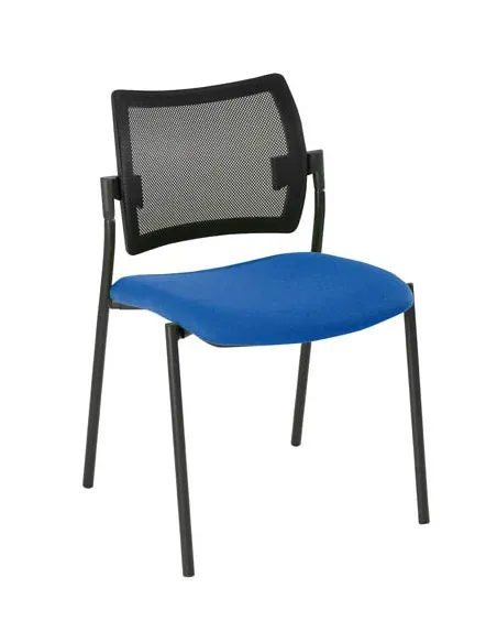 Silla yota respaldo Malla patas Negras asiento azul
