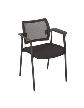 Silla oficina visita con patas y brazos yota negra.