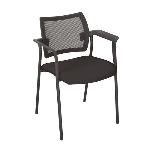 Silla oficina visita con patas y brazos yota negra.