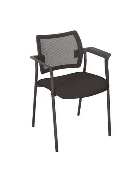 Silla oficina visita con patas y brazos yota negra.
