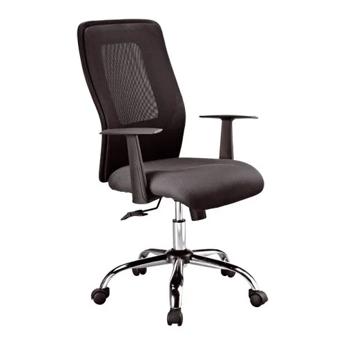 Silla oficina respaldo redecilla con brazo Seattle negro