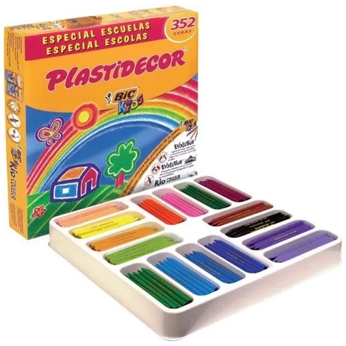 Ceras Plastidecor Bic Kids caja de 352 unidades