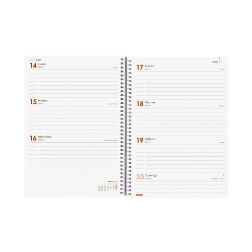 Agenda anual Finocam year E5 117x181 semana vista azul