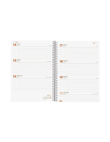 Agenda anual Finocam year E5 117x181 semana vista azul