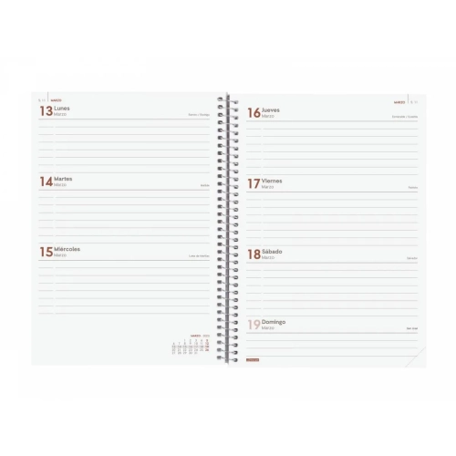 Agenda anual Finocam year E10 215x155 semana vista azul