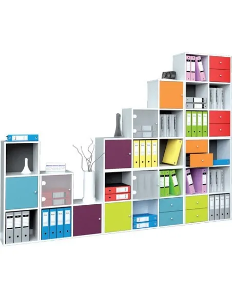 Estanteria modular 3 compartimentos gris maxicubo