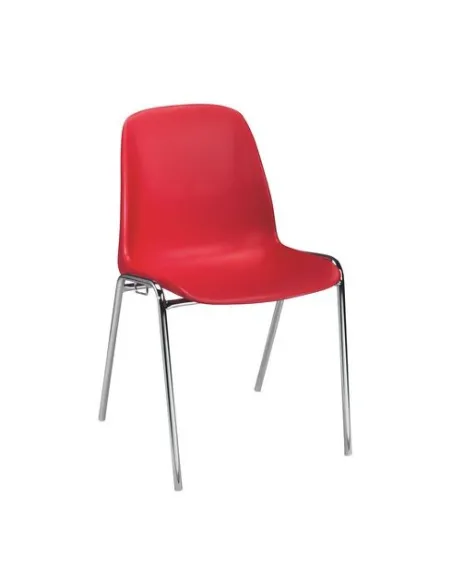 Silla plastica ensamblable coque rojo