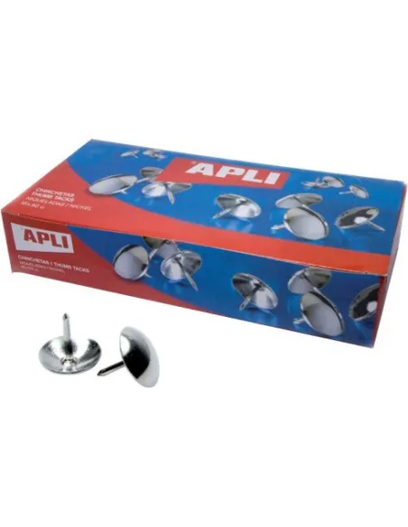 Caja 50 chinchetas niqueladas