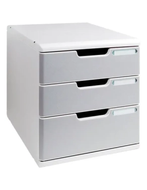 Modulo apilable gris 3 cajones gris