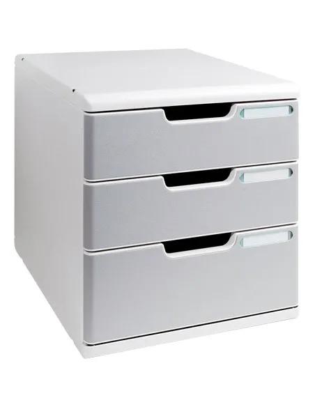Modulo apilable gris 3 cajones gris