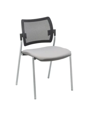 Silla yota respaldo Malla patas  Aluminio asiento gris