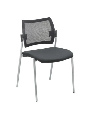 Silla yota respaldo Malla patas  Aluminio asiento negro
