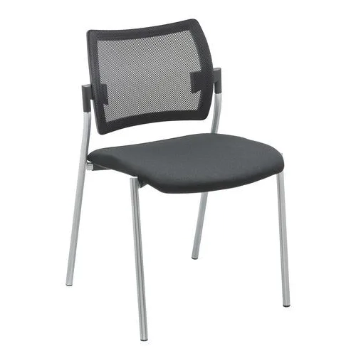 Silla yota respaldo Malla patas  Aluminio asiento negro