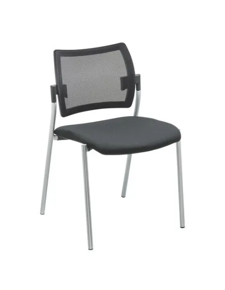 Silla yota respaldo Malla patas  Aluminio asiento negro