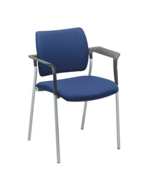Silla oficina confidente con patas y brazos yota azul