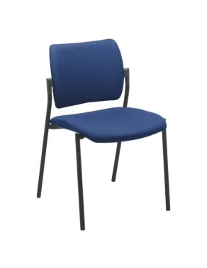 Silla yota respaldo tejido patas negras asiento azul